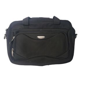 Jaguar Laptop Bag Briefcase Black Nylon Organizer Padded Compartment Zip Handles